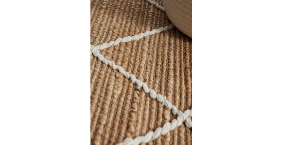 LÄUFER 80/200 cm Kunu Weiß, Sandfarben - Sandfarben/Weiß, Basics, Textil (80/200cm) - Novel