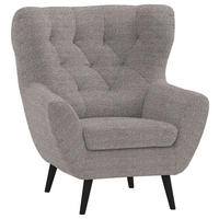 SESSEL Flachgewebe Taupe    - Taupe/Anthrazit, Design, Holz/Textil (87/101/95cm) - Stylife