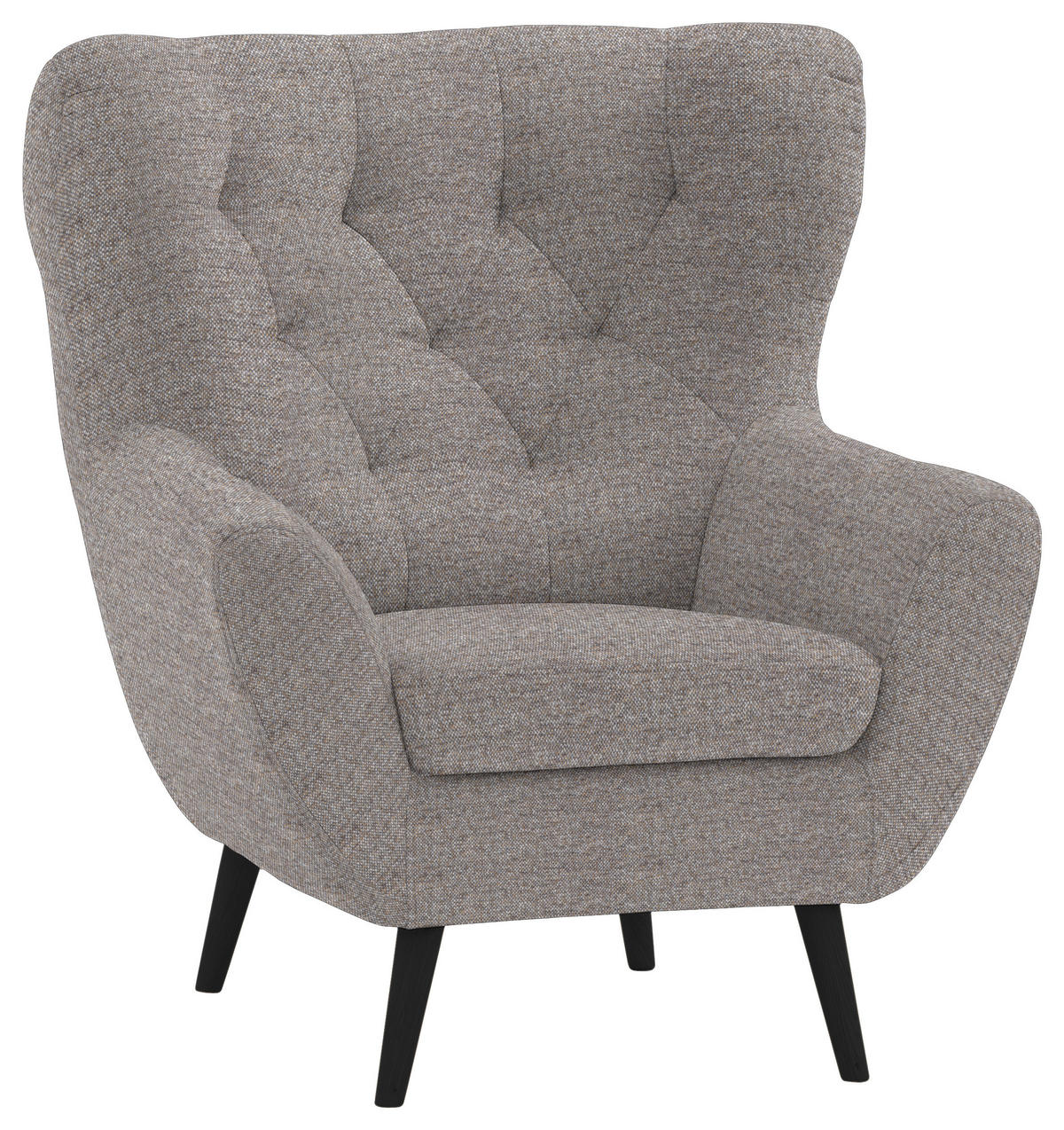 SESSEL Flachgewebe Taupe    - Taupe/Anthrazit, Design, Holz/Textil (87/101/95cm) - Stylife