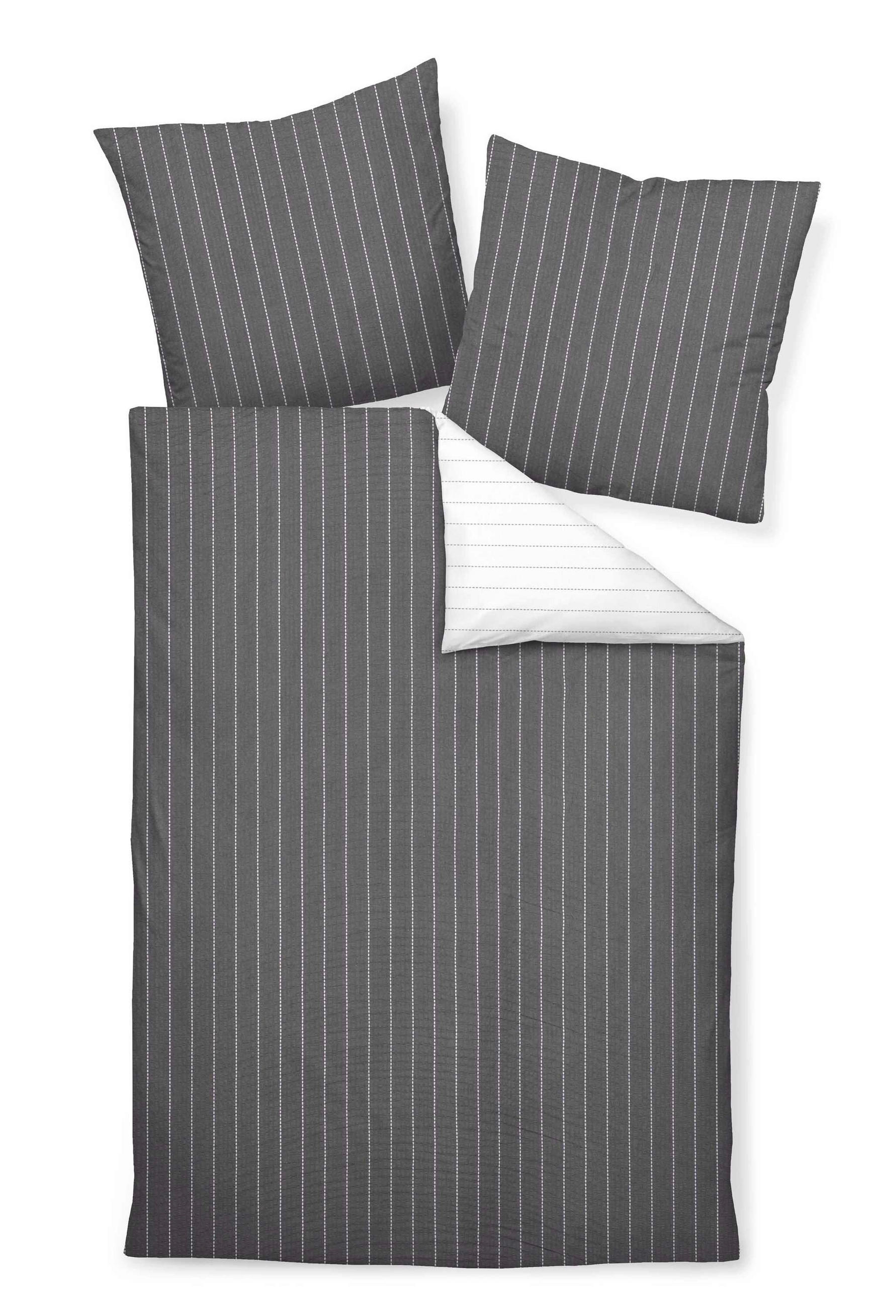 WENDEBETTWÄSCHE TANGO Seersucker 240/220 cm  - Titanfarben, Basics, Textil (240/220cm) - Janine