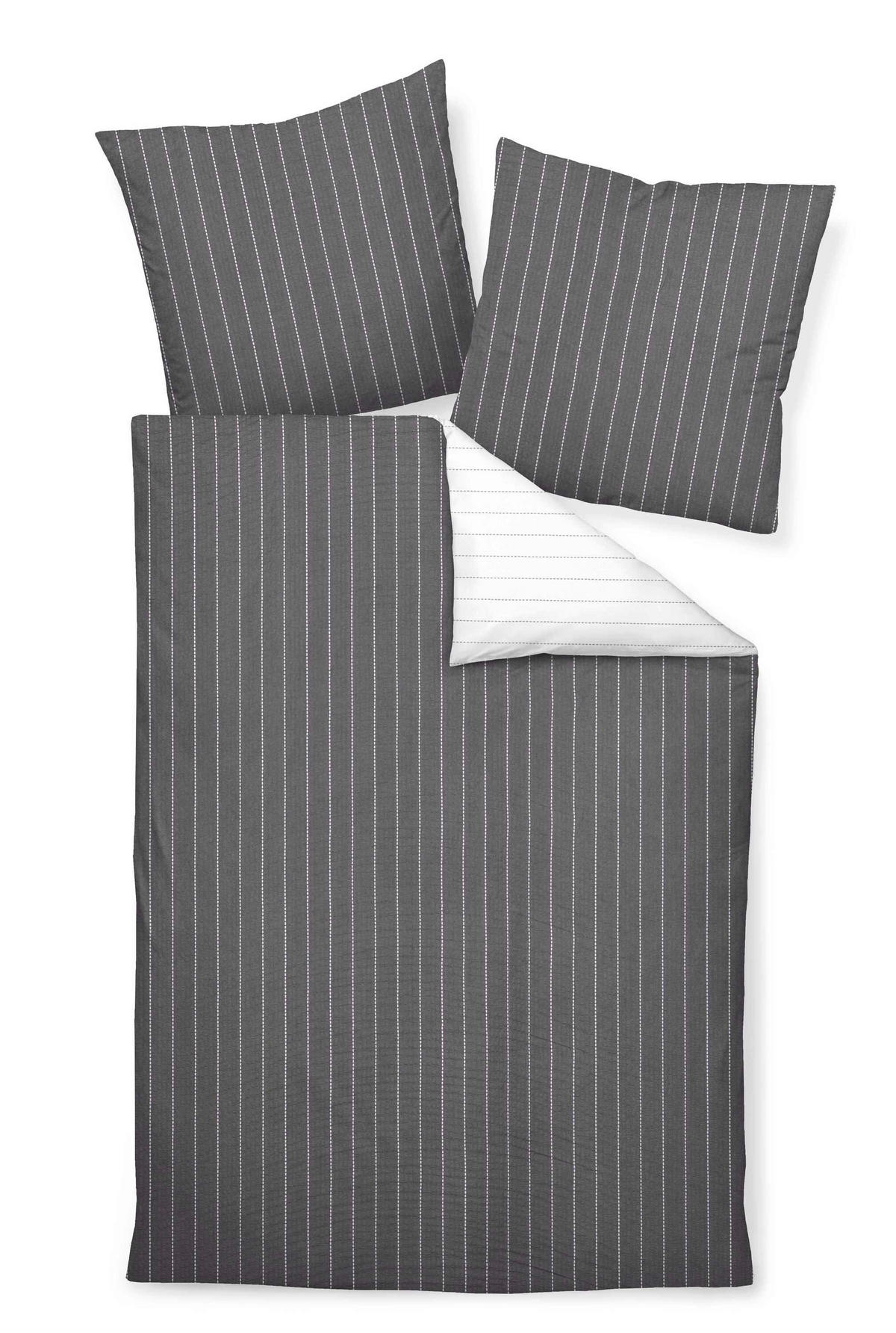 WENDEBETTWÄSCHE TANGO Seersucker 240/220 cm  - Titanfarben, Basics, Textil (240/220cm) - Janine