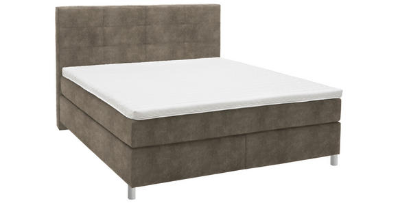 BOXSPRINGBETT 160/200 cm  in Taupe  - Taupe/Chromfarben, KONVENTIONELL, Kunststoff/Textil (160/200cm) - Voleo