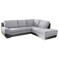WOHNLANDSCHAFT in Grau, Dunkelgrau  - Chromfarben/Dunkelgrau, Modern, Textil/Metall (264/221cm) - MID.YOU