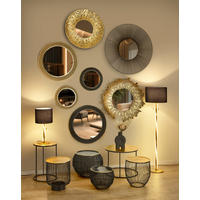 BEISTELLTISCH 43/43/42 cm Schwarz, Goldfarben rund  - Goldfarben/Schwarz, MODERN, Metall (43/43/42cm)
