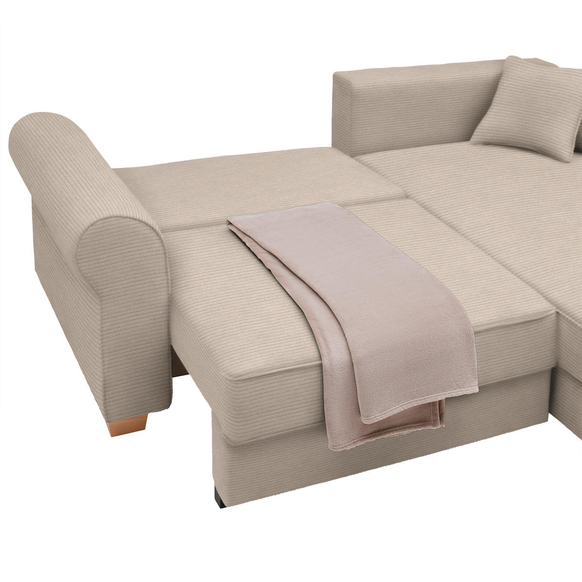 HÖRNSOFFA i cremefärgad  - cremefärgad, Modern, trämaterial/trä (255/185cm) - MID.YOU