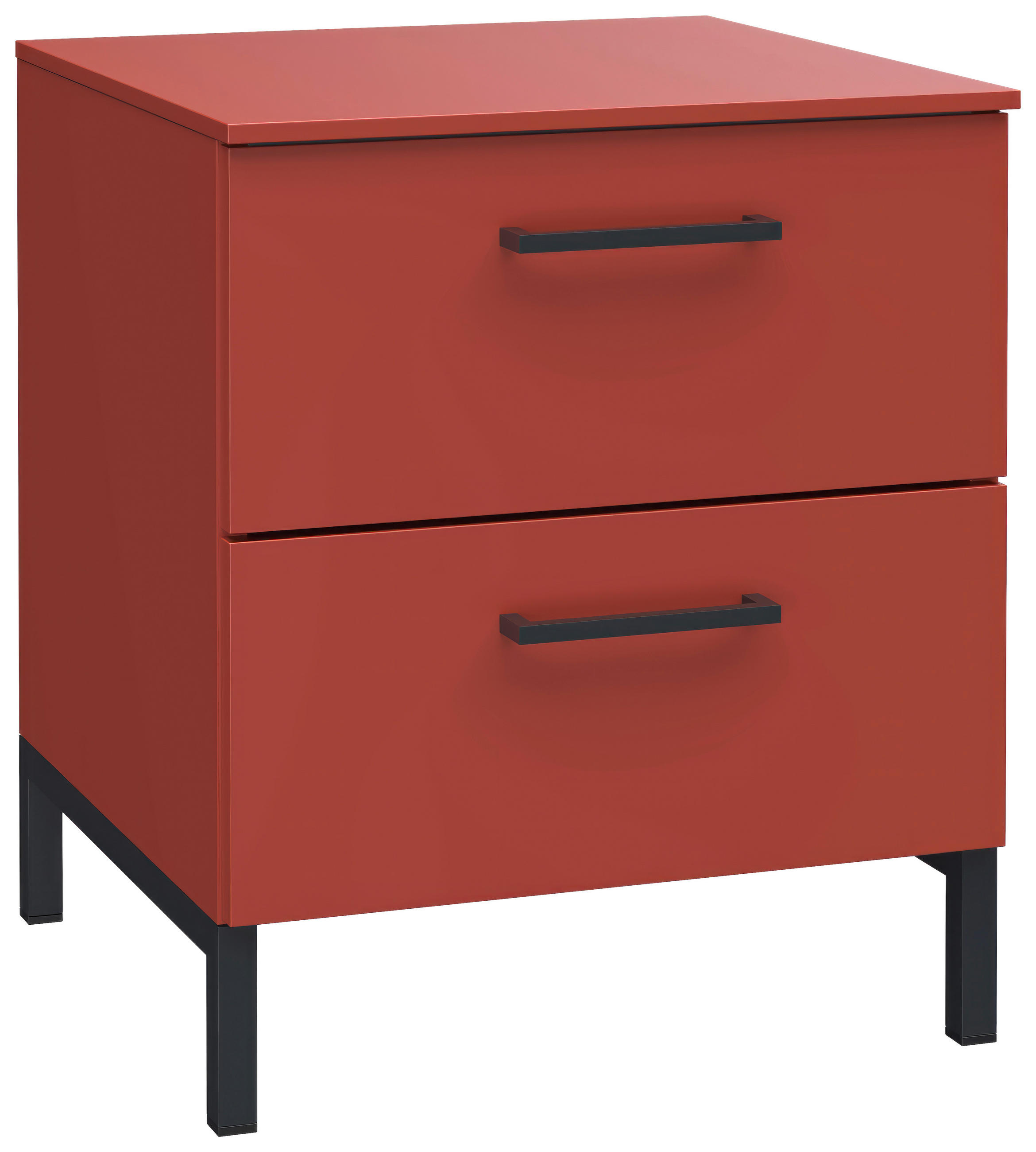 NACHTKÄSTCHEN 42/51/41 cm  in Rot, Koralle  - Koralle/Rot, MODERN, Holzwerkstoff/Metall (42/51/41cm) - Novel