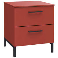 NACHTSCHRANK 42/51/41 cm  - Koralle/Rot, Design, Holzwerkstoff/Metall (42/51/41cm) - Novel