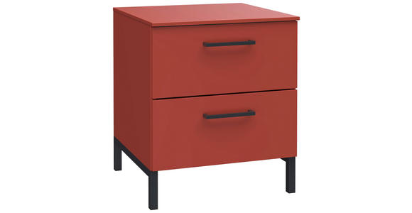 NACHTSCHRANK 42/51/41 cm - Koralle/Rot, Design, Holzwerkstoff/Metall (42/51/41cm) - Novel