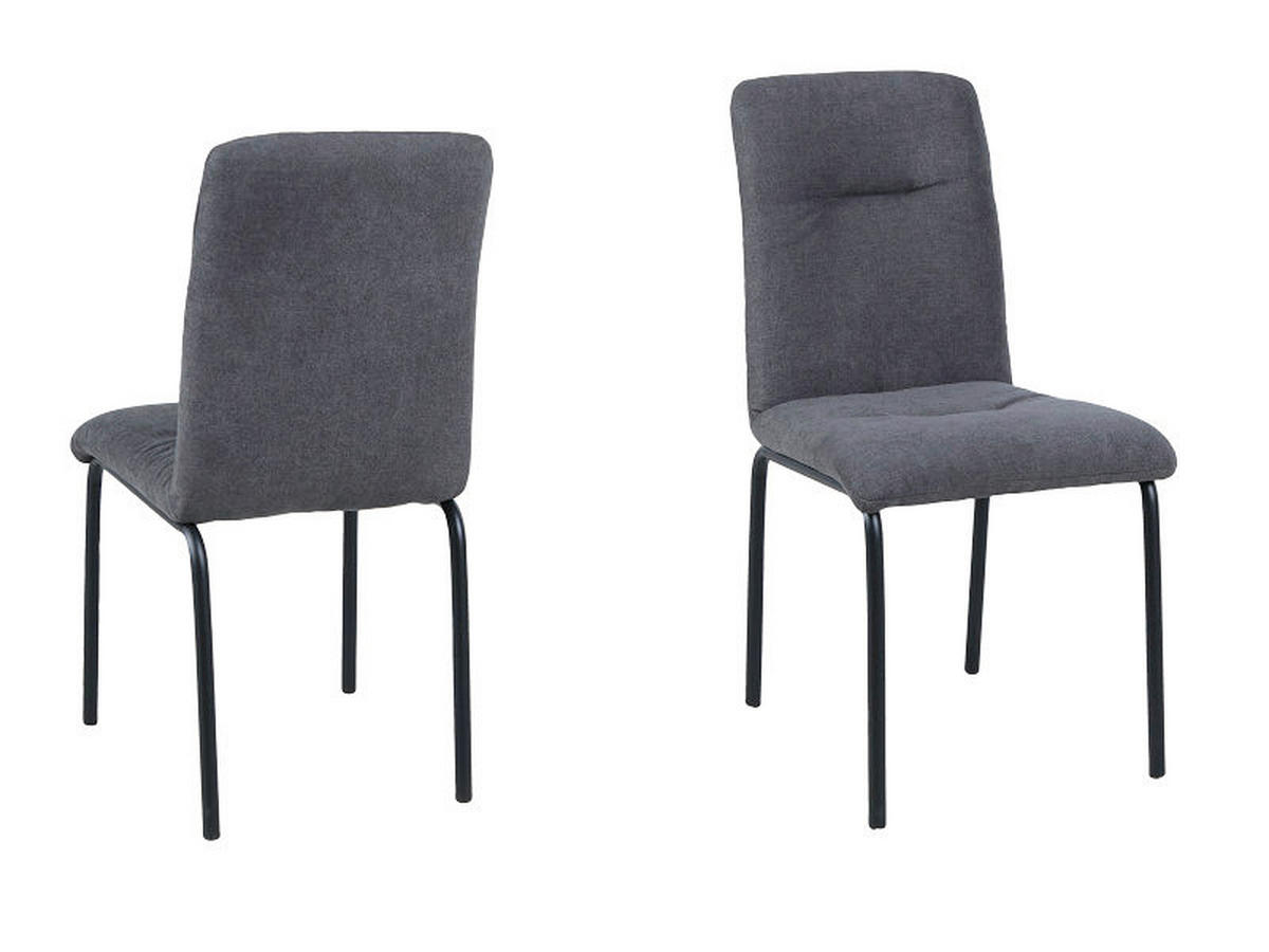 STUHL-SET 2 Stück  in  - Dunkelgrau/Schwarz, Design, Textil/Metall (44,5/87/55,5cm) - Livetastic