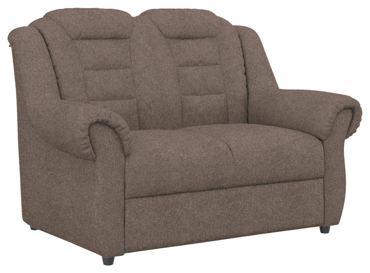 2-SITZER-SOFA in Chenille Taupe  - Taupe/Schwarz, Konventionell, Kunststoff/Textil (145/102/101cm) - Livetastic