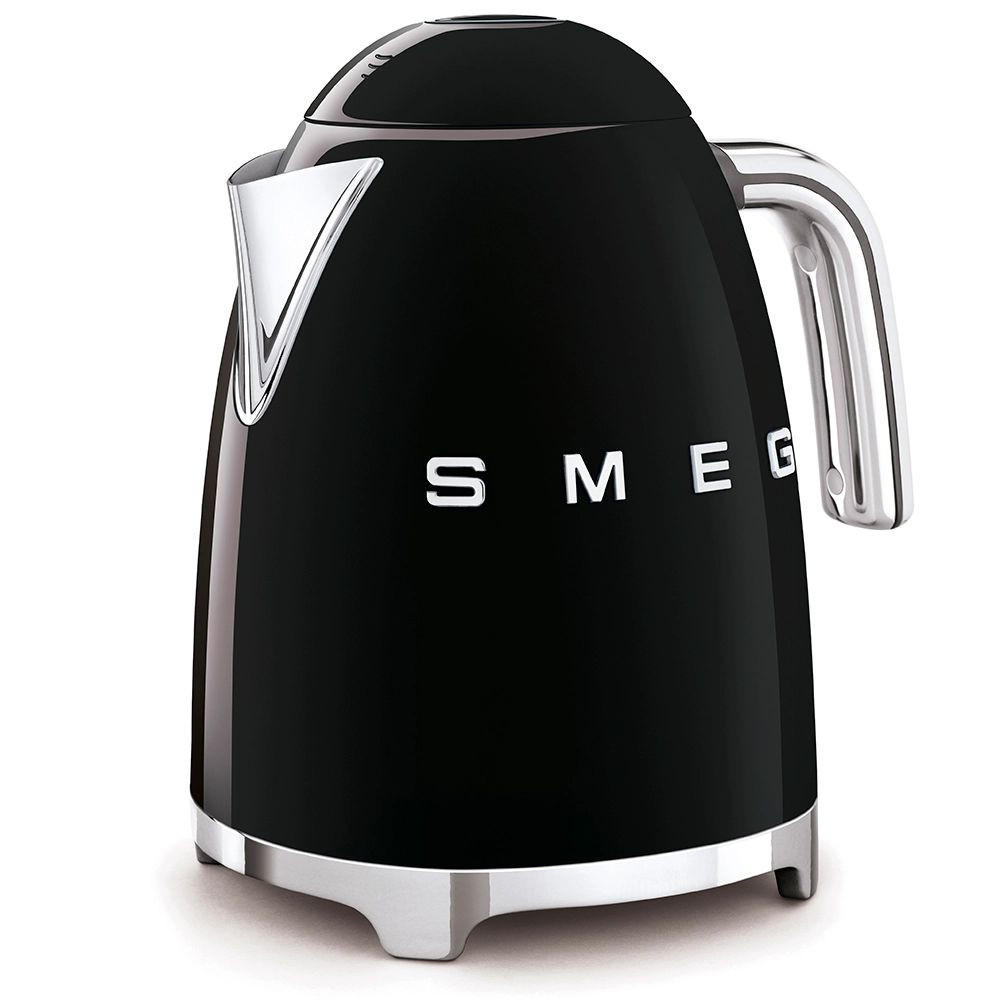 WASSERKOCHER 1,7 l  - Schwarz Hochglanz, Design, Metall (22,6/24,8/17,1cm) - SMEG