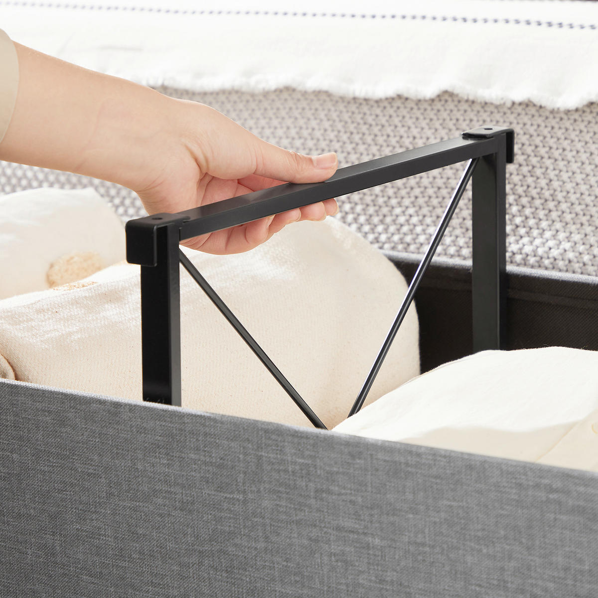 SITZBOX in Textil, Holzwerkstoff Grau  - Grau, Basics, Holzwerkstoff/Textil (110/38/38cm)