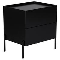 NACHTSCHRANK 50/55/40 cm  - Schwarz, Design, Holzwerkstoff/Metall (50/55/40cm) - Livetastic