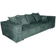 BIGSOFA in Flachgewebe Grün  - Chromfarben/Grün, KONVENTIONELL, Textil/Metall (256/68/122cm) - Carryhome
