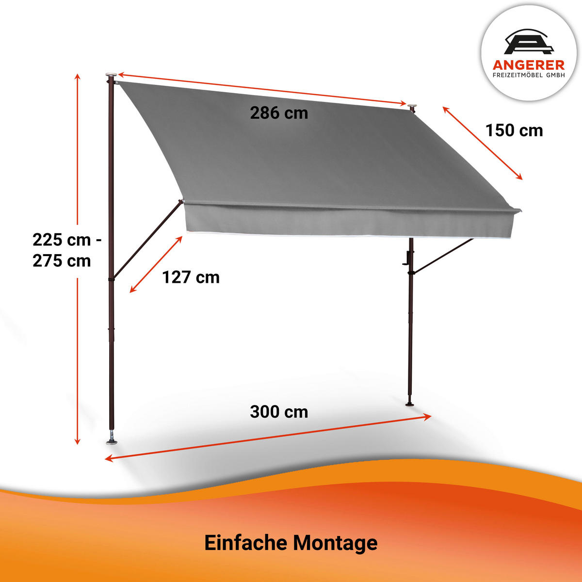 MARKISE - Dunkelgrün/Creme, Basics, Textil/Metall (300/225-275/150cm) - Boxxx