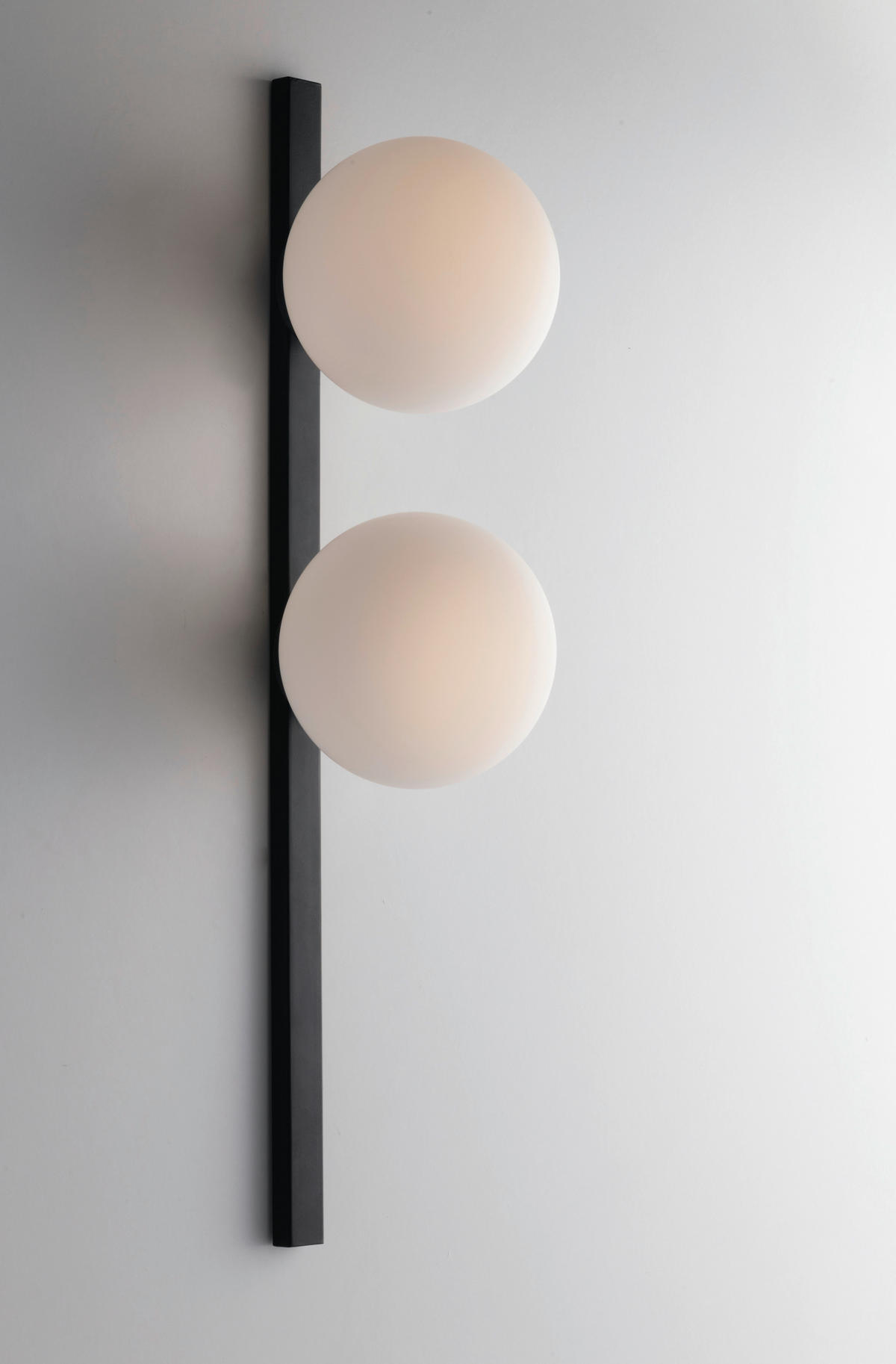 WANDLEUCHTE Enoire 16,5/60 cm   - Schwarz/Weiß, Basics, Glas/Metall (16,5/60cm)
