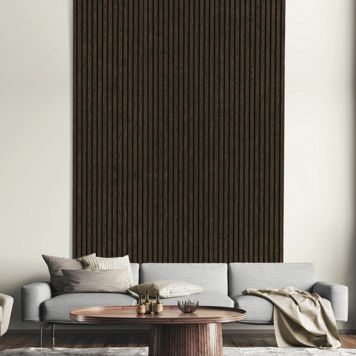 AKUSTIKPANEEL Eiche lackiert 57.25/1.9/240 cm  - Eichefarben, KONVENTIONELL, Holzwerkstoff/Textil (57.25/1.9/240cm)