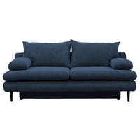 SCHLAFSOFA Cord Dunkelblau  - Schwarz/Dunkelblau, Design, Holz/Textil (202/85/99cm) - P & B