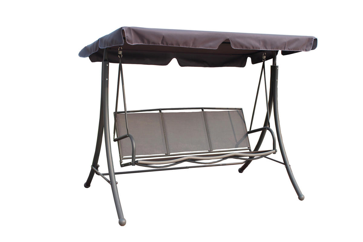 HOLLYWOODSCHAUKEL 201/159/130 cm  - Schwarz/Grau, Basics, Kunststoff/Metall (201/159/130cm) - Gardenson