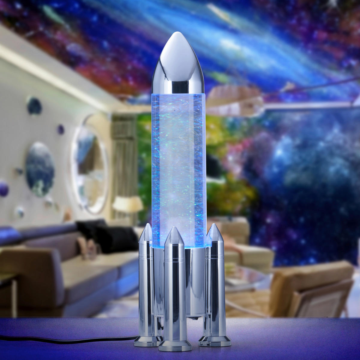 LED-TISCHLEUCHTE Apollo 10,5/33 cm  - Chromfarben/Transparent, LIFESTYLE, Kunststoff (10,5/33cm)