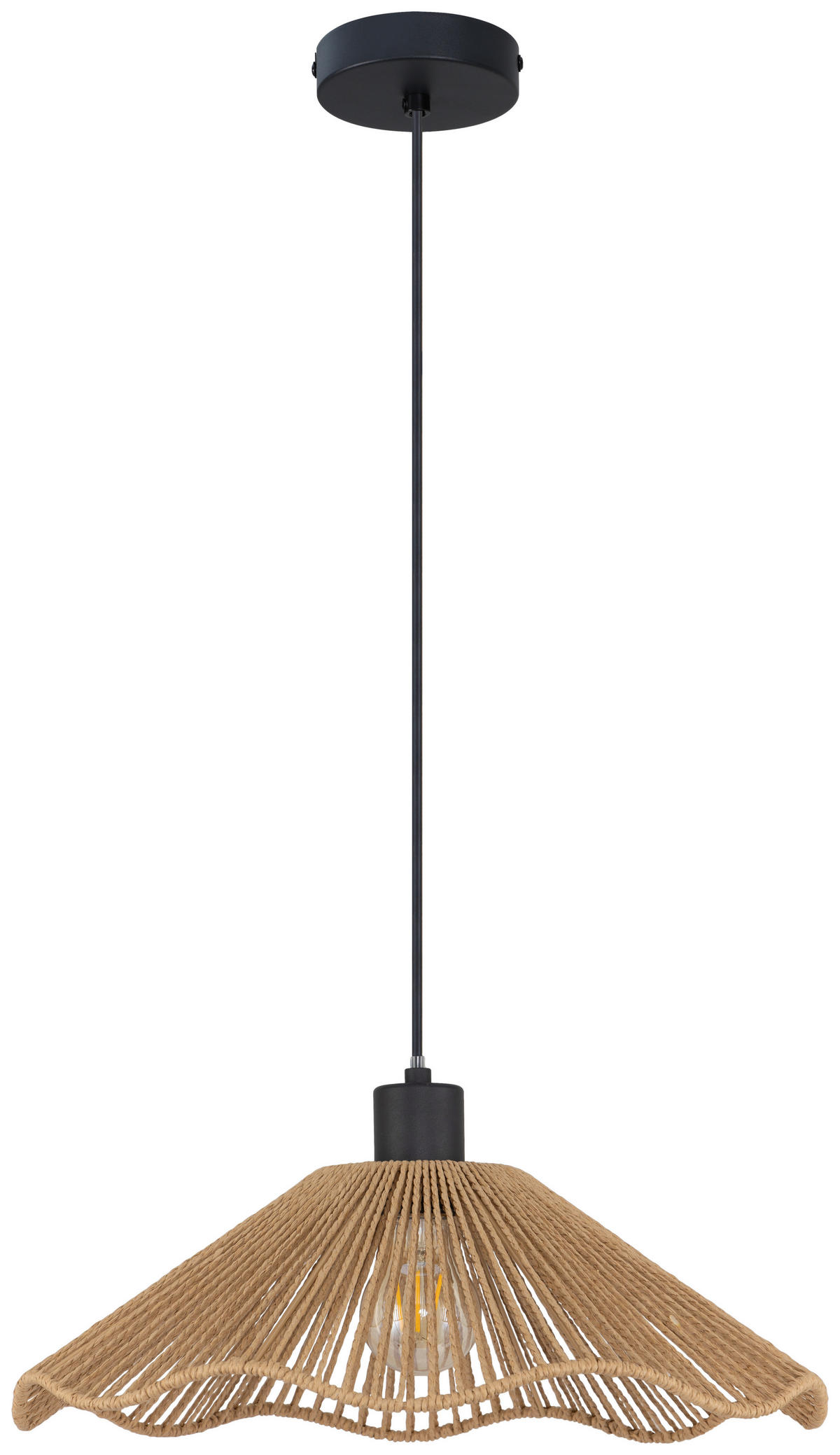 HÄNGELEUCHTE 40/120 cm   - Schwarz/Naturfarben, Design, Papier/Metall (40/120cm) - Collet's Monde