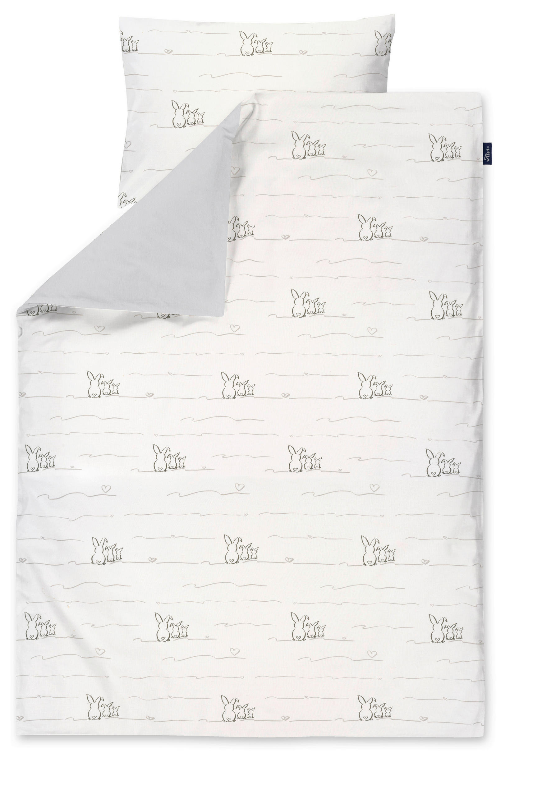 BABYBETTWÄSCHE  - Dunkelgrau/Hellgrau, Basics, Textil (100/135/2cm) - Alvi
