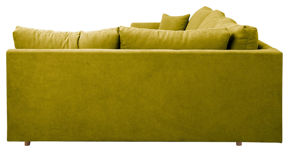 ECKSOFA Ariella Hellgrün Mikrofaser  - Naturfarben/Hellgrün, Design, Holz/Textil (231/161cm) - Livetastic