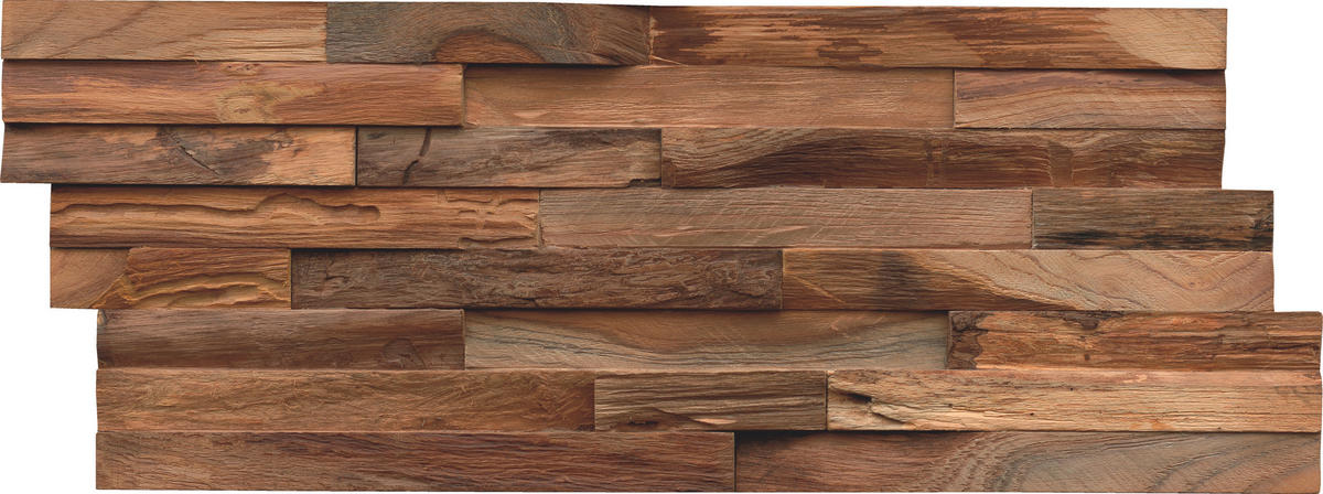 WANDVERKLEIDUNG 10 Stück  - Braun, Basics, Holz (50/20/2cm)