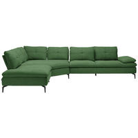 ECKSOFA  in Flachgewebe Grün  271/344 cm  - Schwarz/Grün, Design, Textil/Metall (271/344cm) - Chilliano