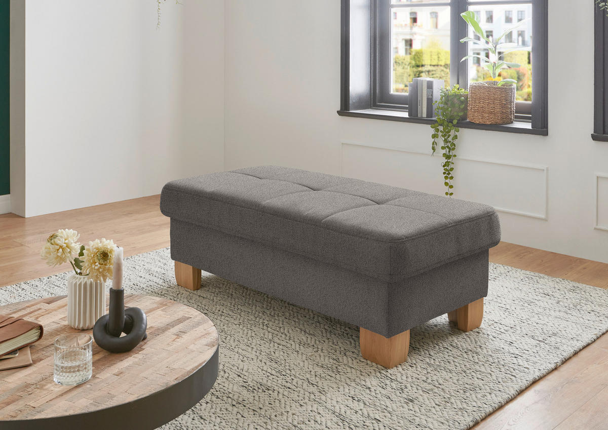 ECKSOFA in Flachgewebe Braun  - Wildeiche/Braun, Natur, Holz/Textil (301/243cm) - Voleo