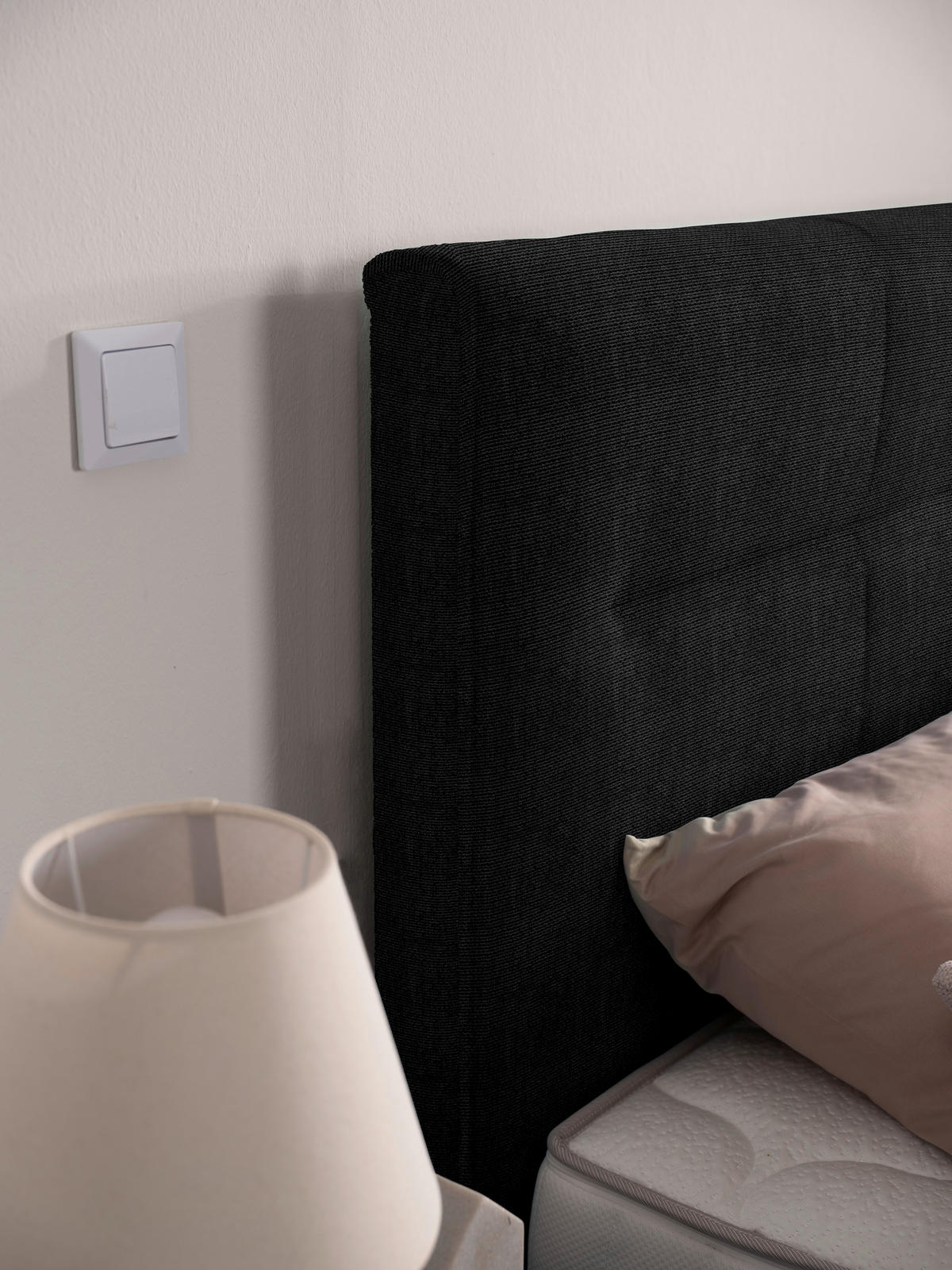 BOXSPRINGBETT 160/220 cm  in Graphitfarben  - Schwarz/Graphitfarben, KONVENTIONELL, Textil/Metall (160/220cm) - Esposa
