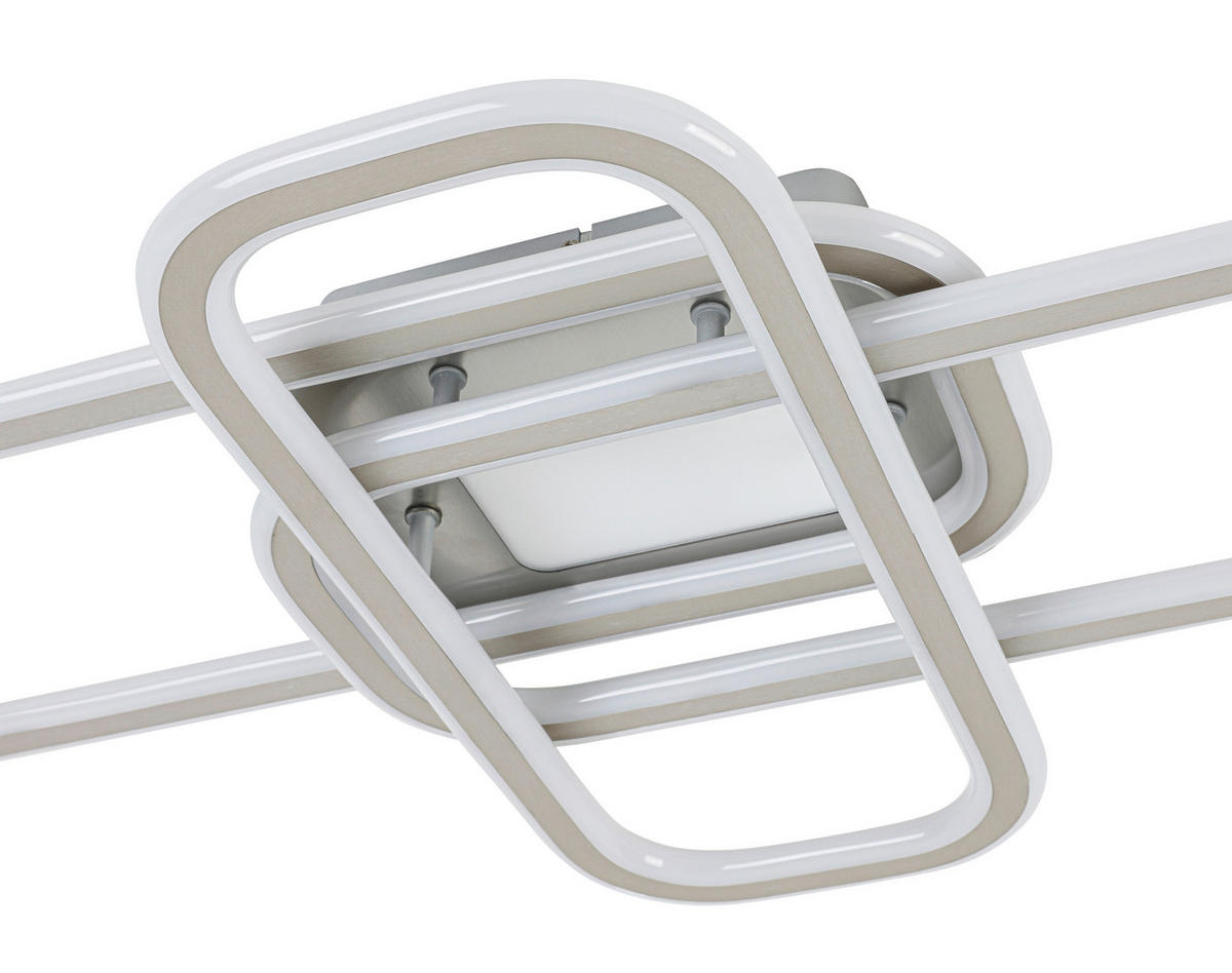 LED-DECKENLEUCHTE Etamin 103/46/11 cm   - Alufarben/Weiß, Design, Kunststoff/Metall (103/46/11cm) - Novel