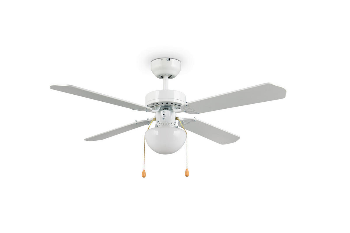 DECKENVENTILATOR - Braun/Weiß, Design, Naturmaterialien/Kunststoff (106.5/4cm)