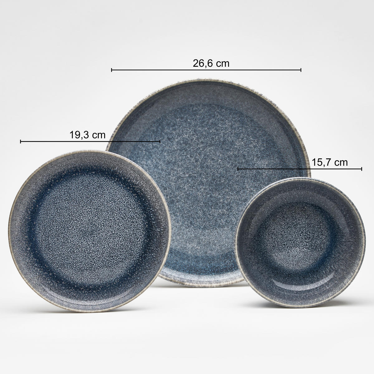 KOMBISERVICE Blaugrau Toska 12-teilig 4 Personen  - Blaugrau, Basics, Keramik - Van Well