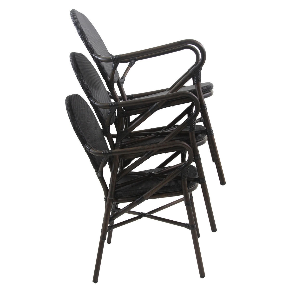 GARTENSTUHL-SET Aluminium Schwarz  - Schwarz, MODERN, Textil/Metall (56/89/64cm) - Gardenson