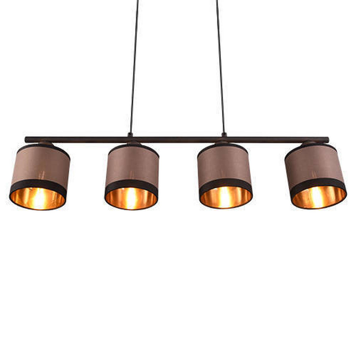 PENDELLEUCHTE Davos 75/12/150 cm   - Taupe/Goldfarben, Design, Textil/Metall (75/12/150cm)