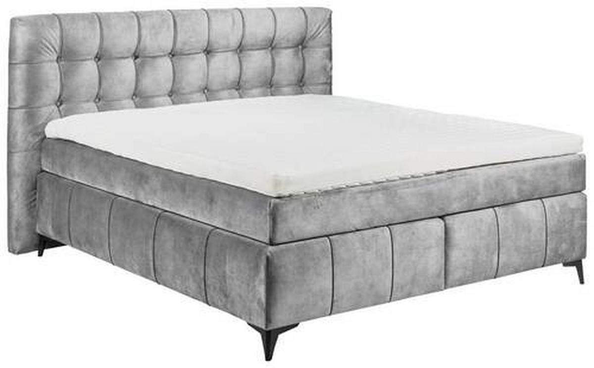 BOXSPRINGBETT 180/200 cm  in Grau  - Schwarz/Grau, Konventionell, Kunststoff/Textil (180/200cm) - Modante