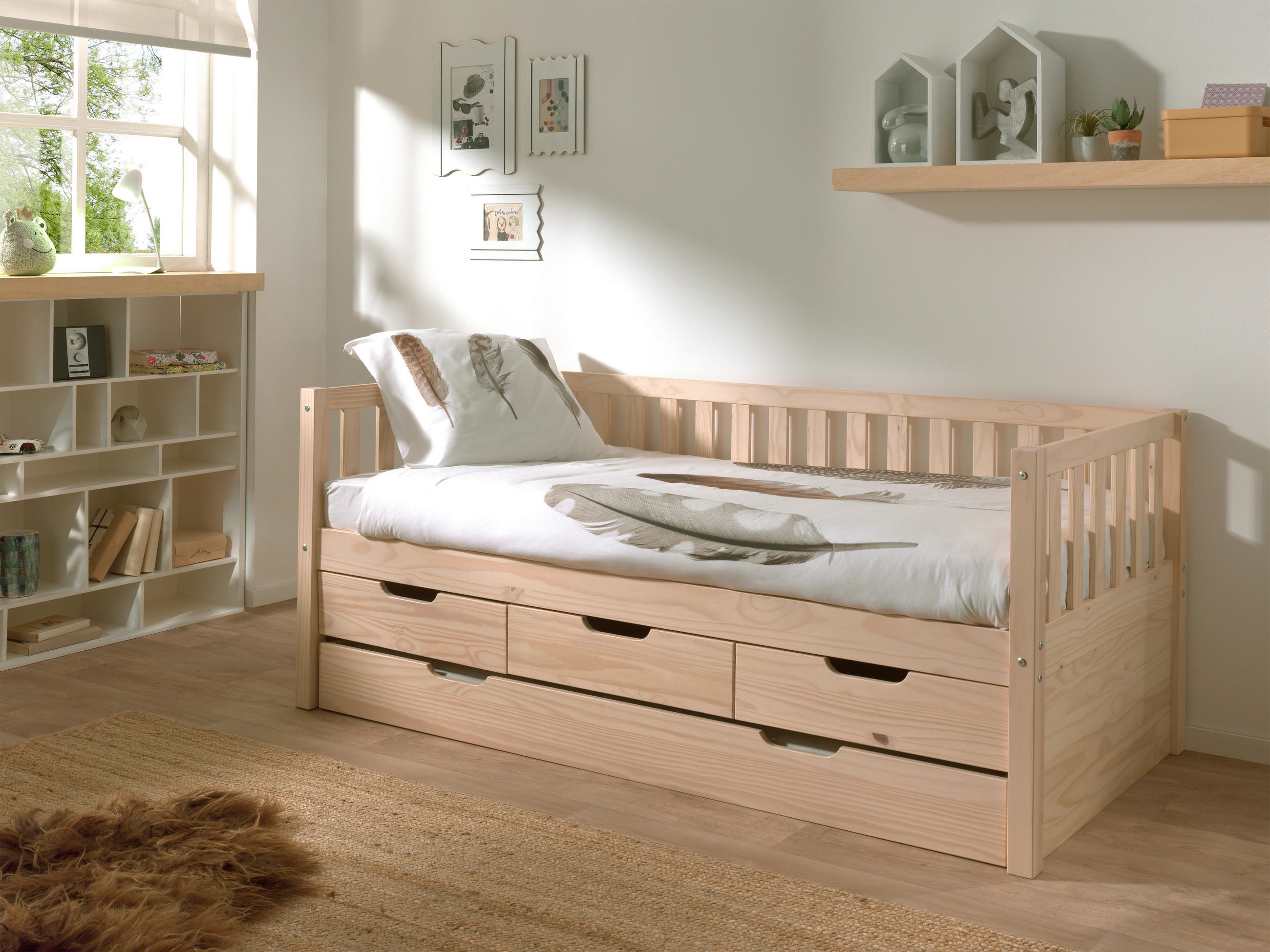AUSZIEHBETT 90/200 cm  in Kieferfarben  - Kieferfarben, MODERN, Holz/Holzwerkstoff (90/200cm) - MID.YOU