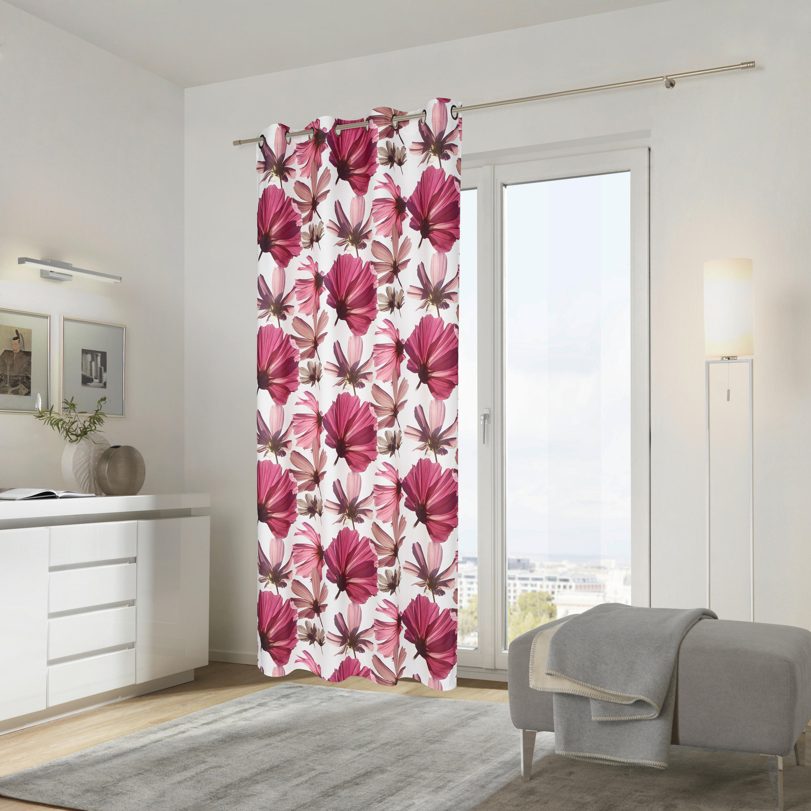 ÖSENSCHAL Bagna blickdicht 140/255 cm   - Rot, Basics, Textil (140/255cm) - Ambiente
