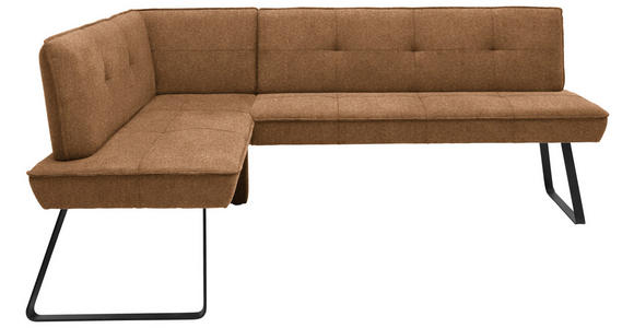 ECKBANK 134/192 cm  in Schwarz, Cognac  - Cognac/Schwarz, Design, Textil/Metall (134/192cm) - Dieter Knoll