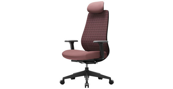 CHEFSESSEL  in Netzbespannung, Webstoff Schwarz, Aubergine  - Aubergine/Schwarz, Design, Kunststoff/Textil (70/120-130/61cm) - Novel