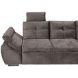 ECKSOFA in Mikrovelours Graubraun  - Graubraun/Schwarz, KONVENTIONELL, Kunststoff/Textil (265/217cm) - Carryhome