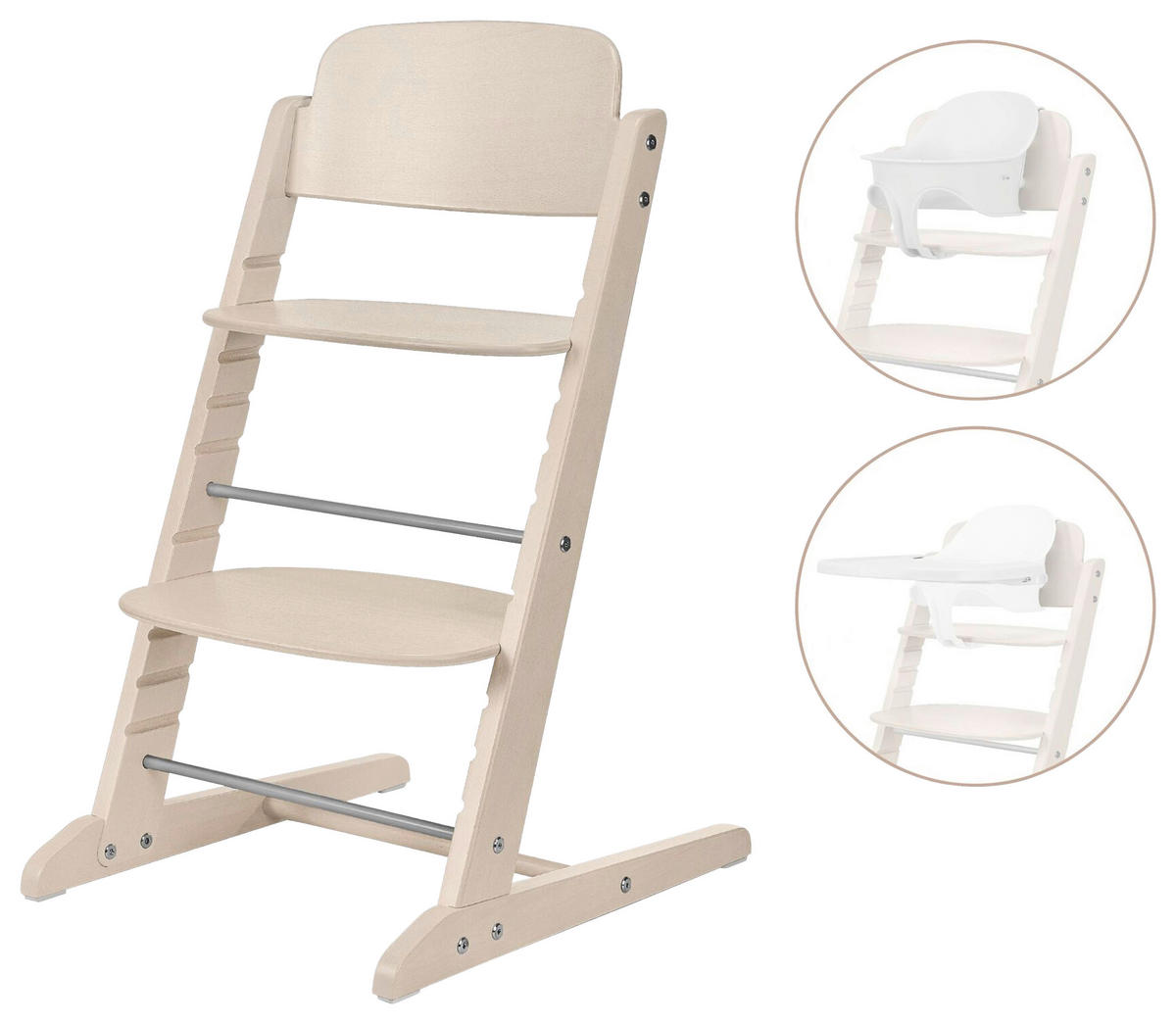 HOCHSTUHL-SET Iris 3 in 1 Beige All Natural  - Beige, Basics, Holz (58/48/84cm) - cybex GOLD