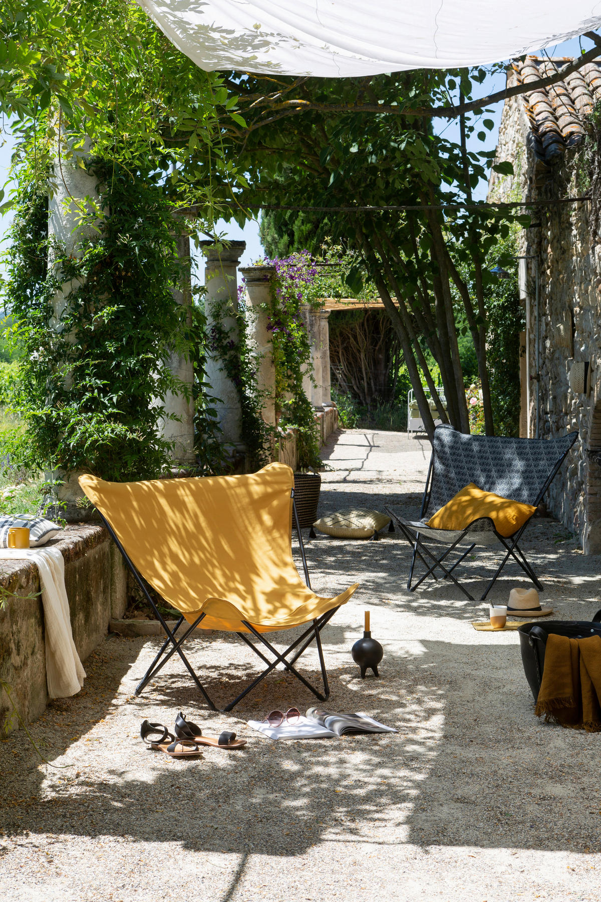 GARTEN-RELAXSESSEL Stahl  - Currygelb, Basics, Textil/Metall (87/83/91cm) - Lafuma Mobilier