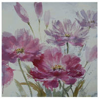 ÖLGEMÄLDE Blumen 85/85 cm  - Pink/Lila, KONVENTIONELL, Holz/Textil (85/85cm) - Monee