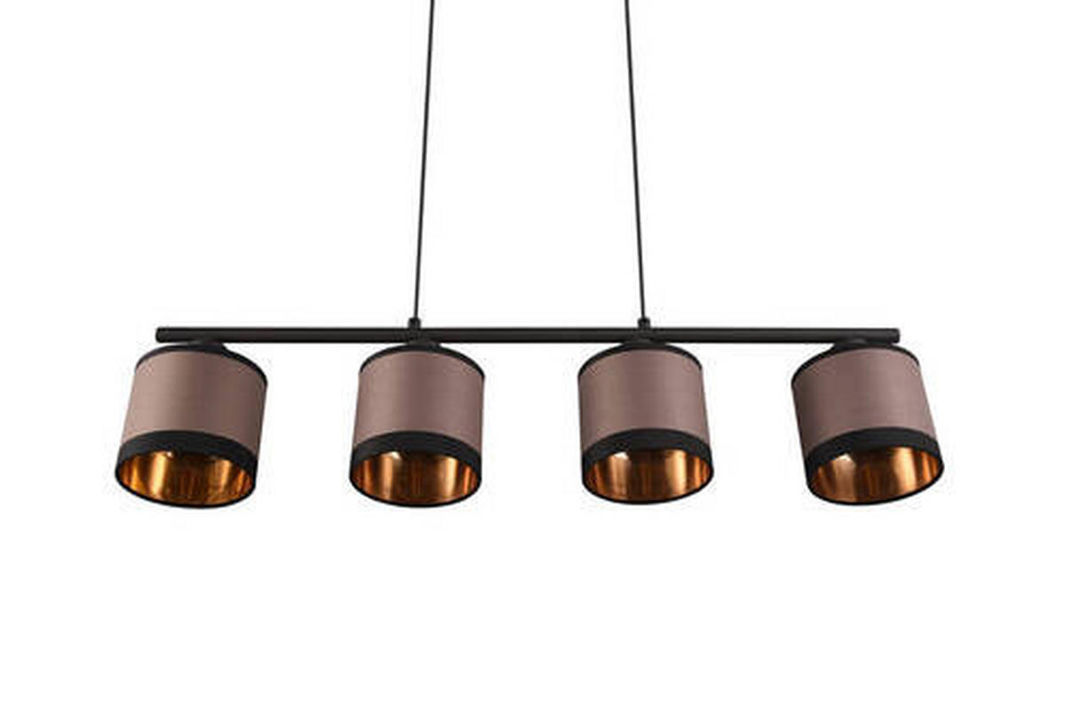 PENDELLEUCHTE Davos 75/12/150 cm   - Taupe/Goldfarben, Design, Textil/Metall (75/12/150cm)