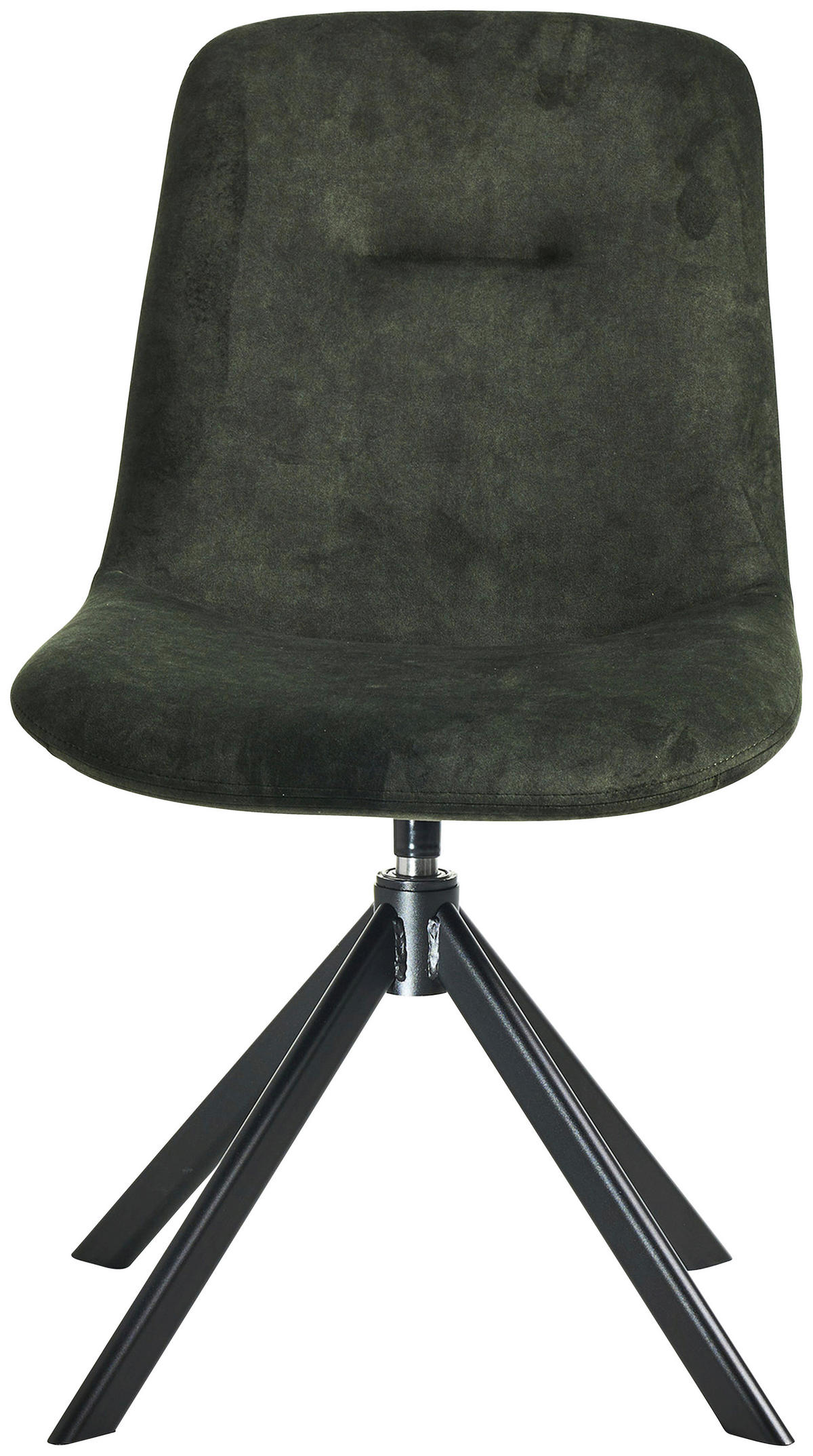 STUHL  in Edelstahl Velours Metall, Textil  - Waldgrün/Schwarz, Basics, Textil/Metall (51/89/61cm) - Celina Home