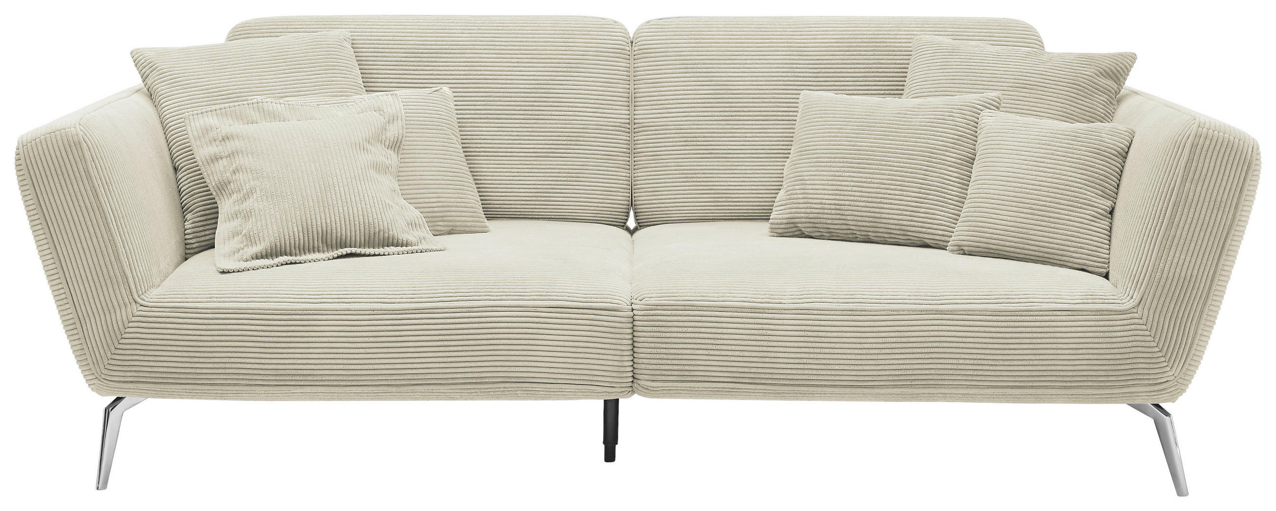 3-SITZER-SOFA Cord Creme  - Chromfarben/Creme, KONVENTIONELL, Kunststoff/Textil (260/90/125cm) - SetOne by Musterring