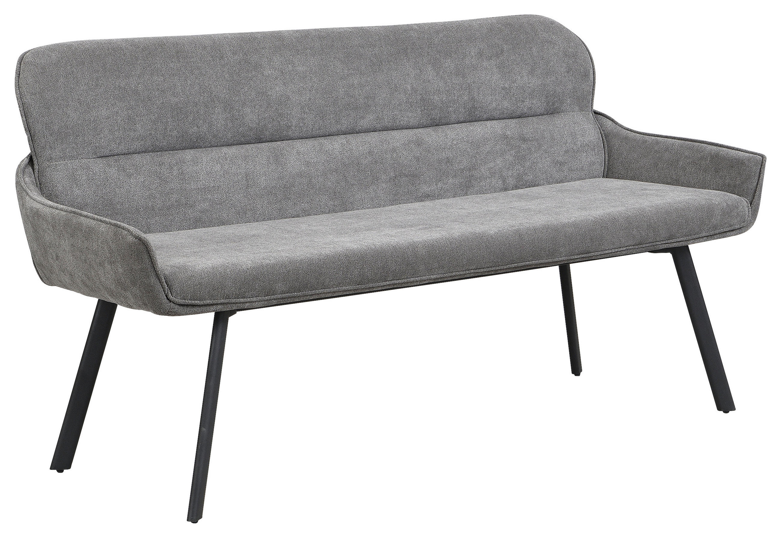 SITZBANK 160/90/62 cm Schwarz, Dunkelgrau  - Dunkelgrau/Schwarz, MODERN, Metall (160/90/62cm) - MID.YOU
