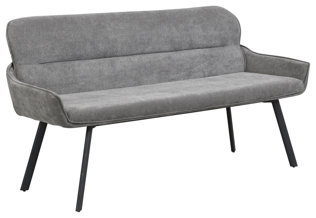 SITZBANK 160/90/62 cm Schwarz, Dunkelgrau  - Dunkelgrau/Schwarz, MODERN, Metall (160/90/62cm) - MID.YOU